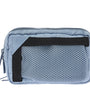 Blue tactical pouch with mesh pocket on a white background