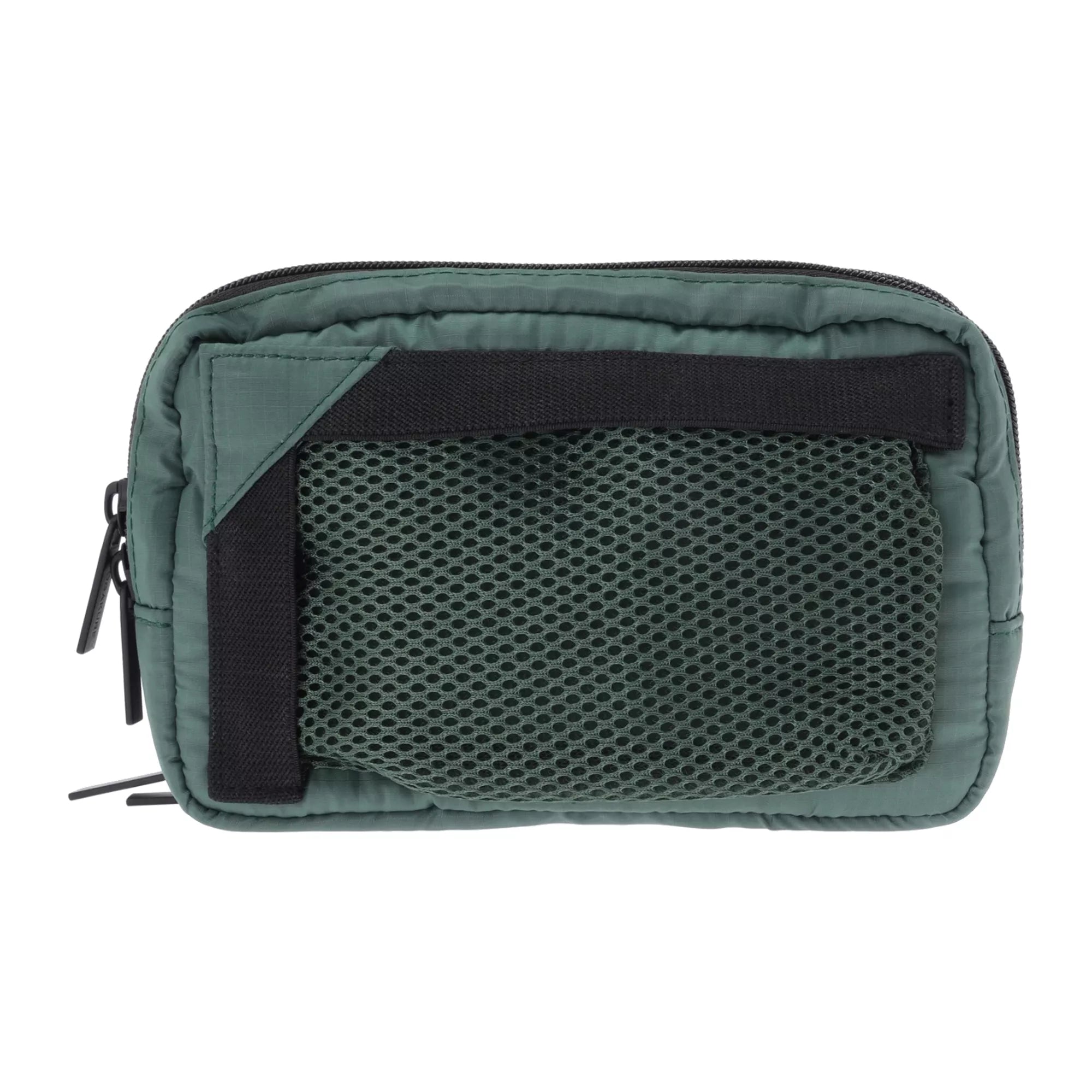 Green tactical pouch with mesh pocket on a white background
