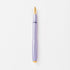 Lilac fountain pen with gold accents on a white background