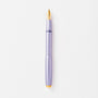Lilac fountain pen with gold accents on a white background