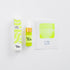 Fluoro Yellow ink with packaging and color swatch on a white background