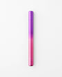 Gradient purple to pink pen on a white background