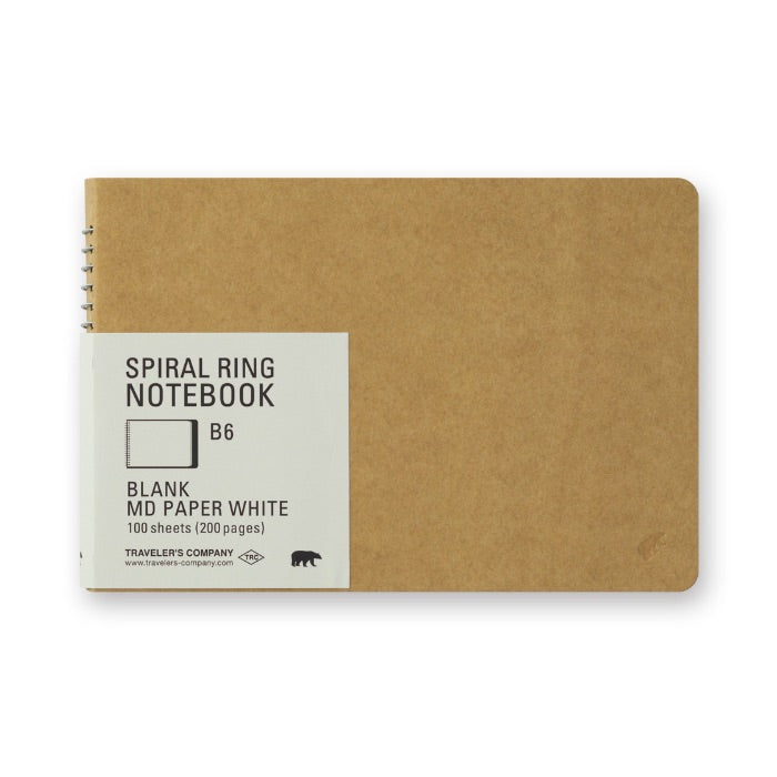 Traveler's Company Spiral Ring Notebook - MD White B6