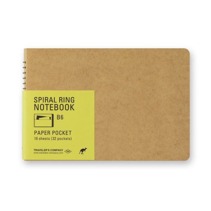Traveler's Company Spiral Ring Notebook - Paper Pocket B6