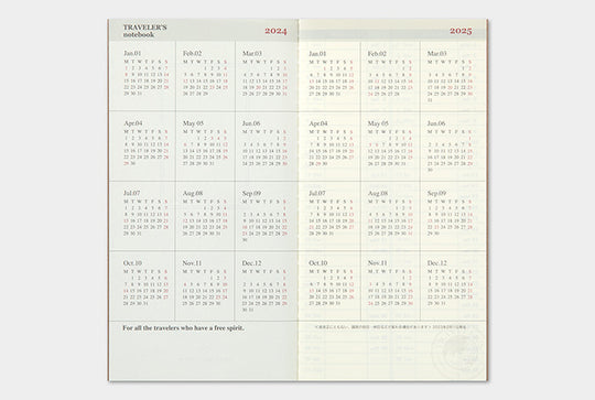 Traveler’s Notebook Regular Refill - 2024 Diary Weekly + Memo