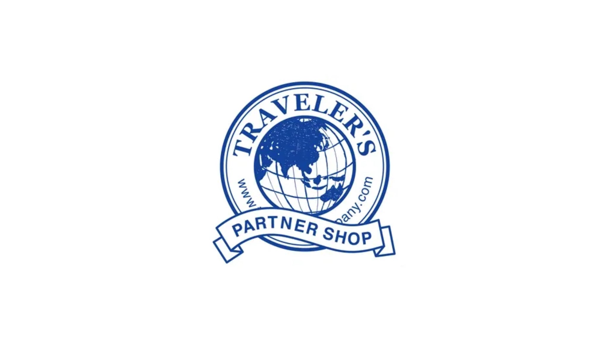 Traveler's Partner Shop logo with blue globe