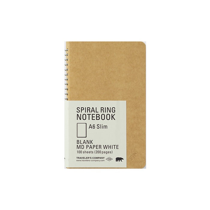 Traveler's Company Spiral Ring Notebook MD White A6 Slim