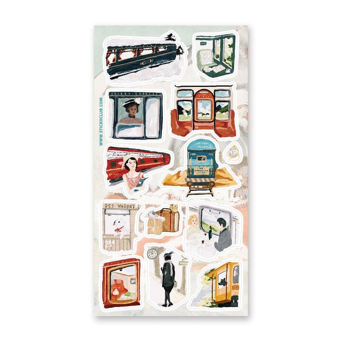 Travelling by Train Sticker Sheet