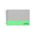 Notebook with grid pattern on gray cover and green bottom section, featuring the brand 'utöka'.