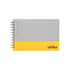Notebook with gray top half and yellow bottom half, featuring the brand 'utöka'.