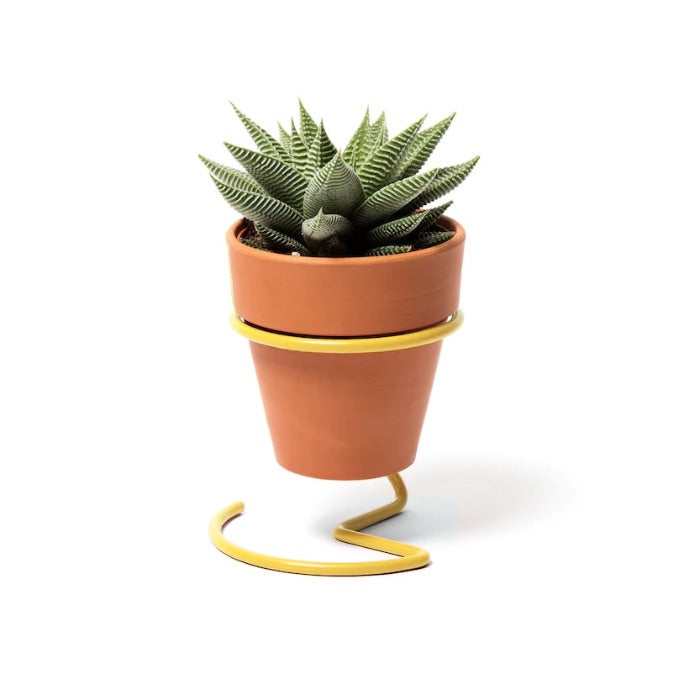 Yellow Wire Plant Pot