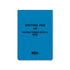 Blue writing pad with text on a white background