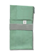 Green fabric package with a gray band on a white background