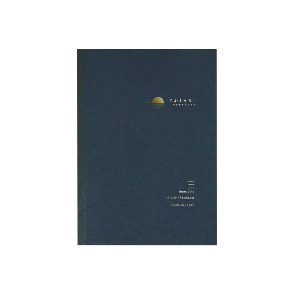 Yu-sari Black Notebook Ruled Paper