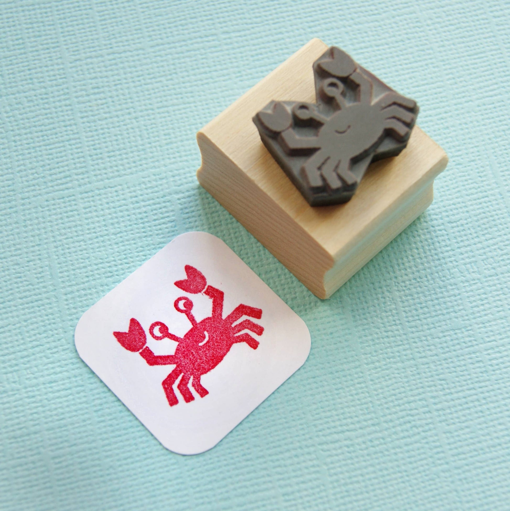 Cheeky Crab Mini Rubber Stamp