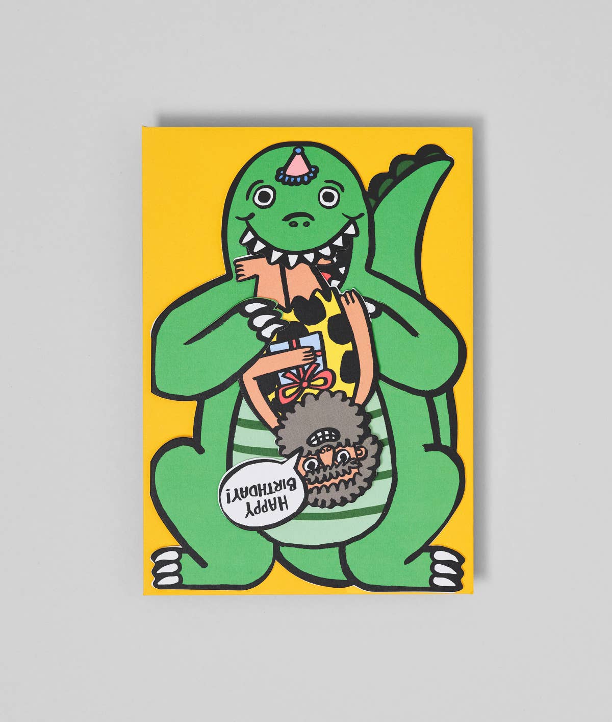 Dinosaur With Mini Card Kid's Greeting Card