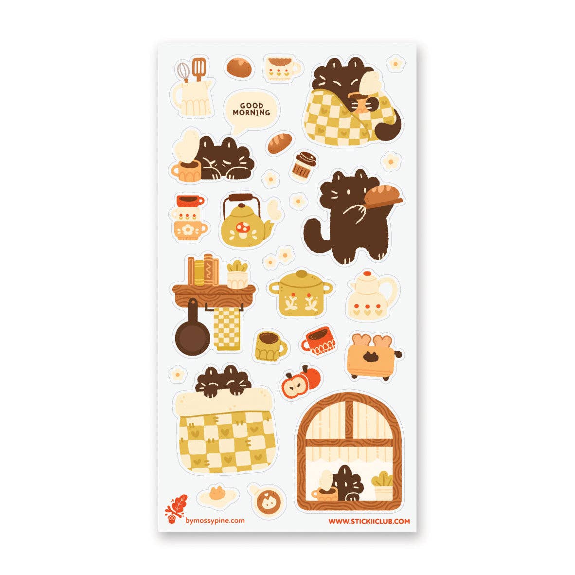 Cozy Cat Morning Sticker Sheet
