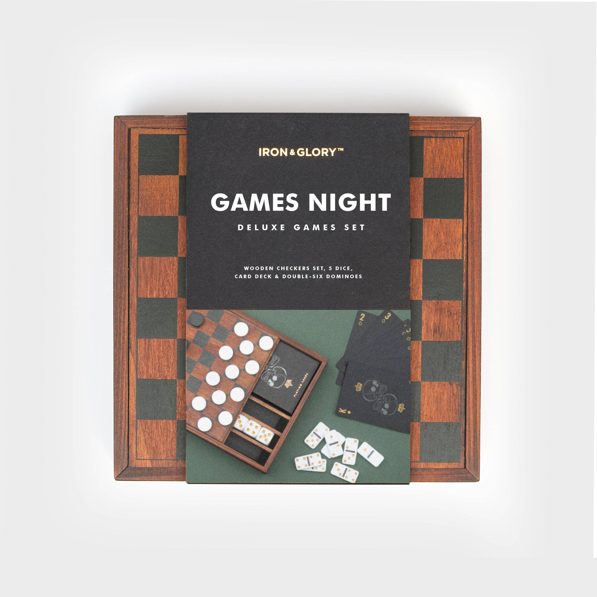 Games Night - Iron & Glory wooden game compendium