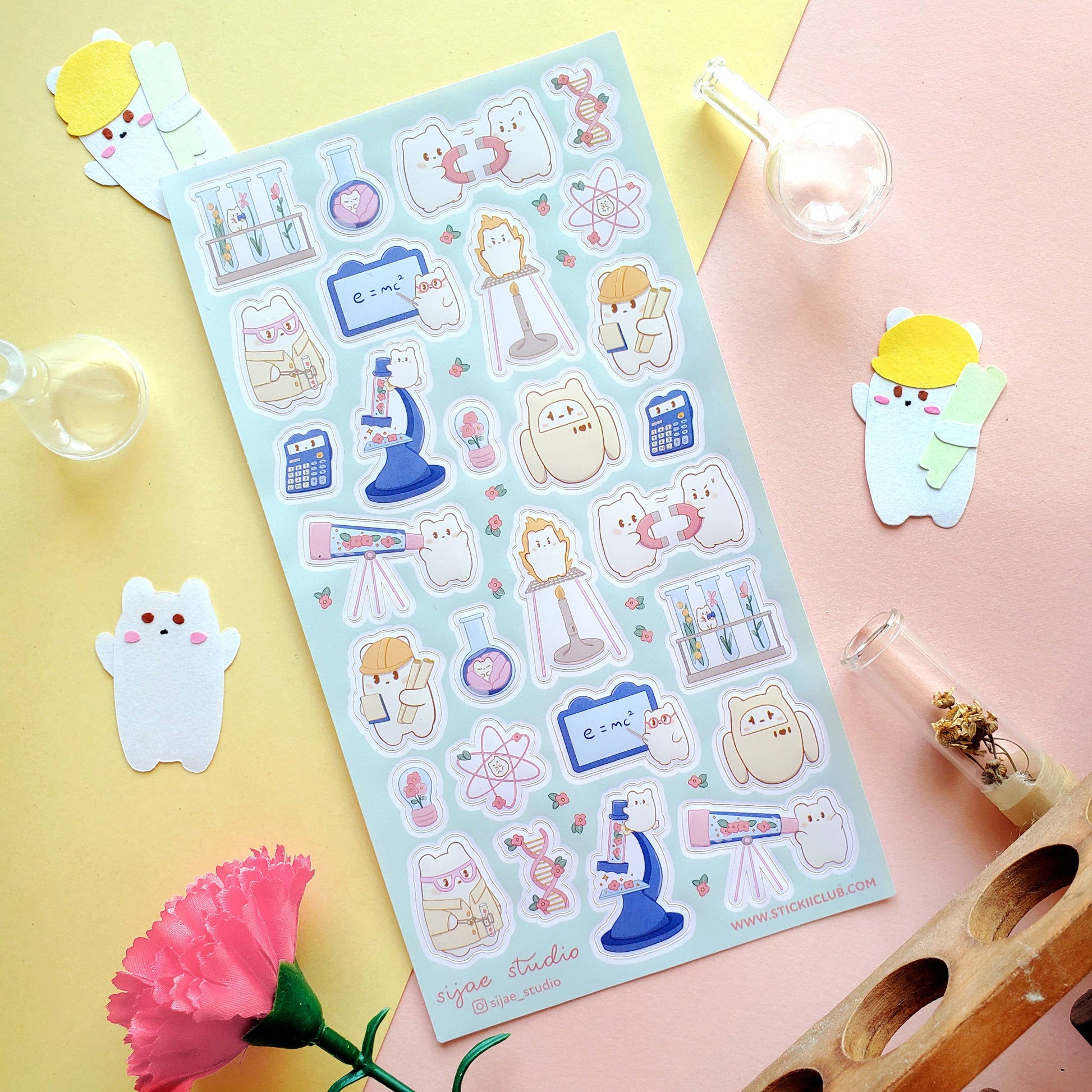 Beary Cute Science Sticker Sheet