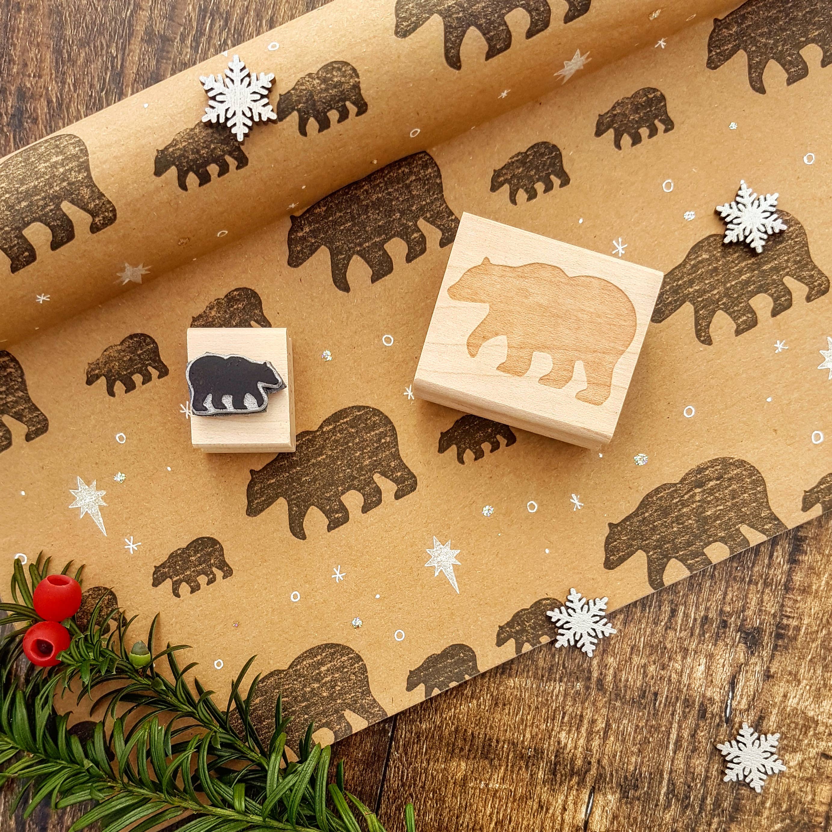 Mother and Baby Bear Rubber Stamps