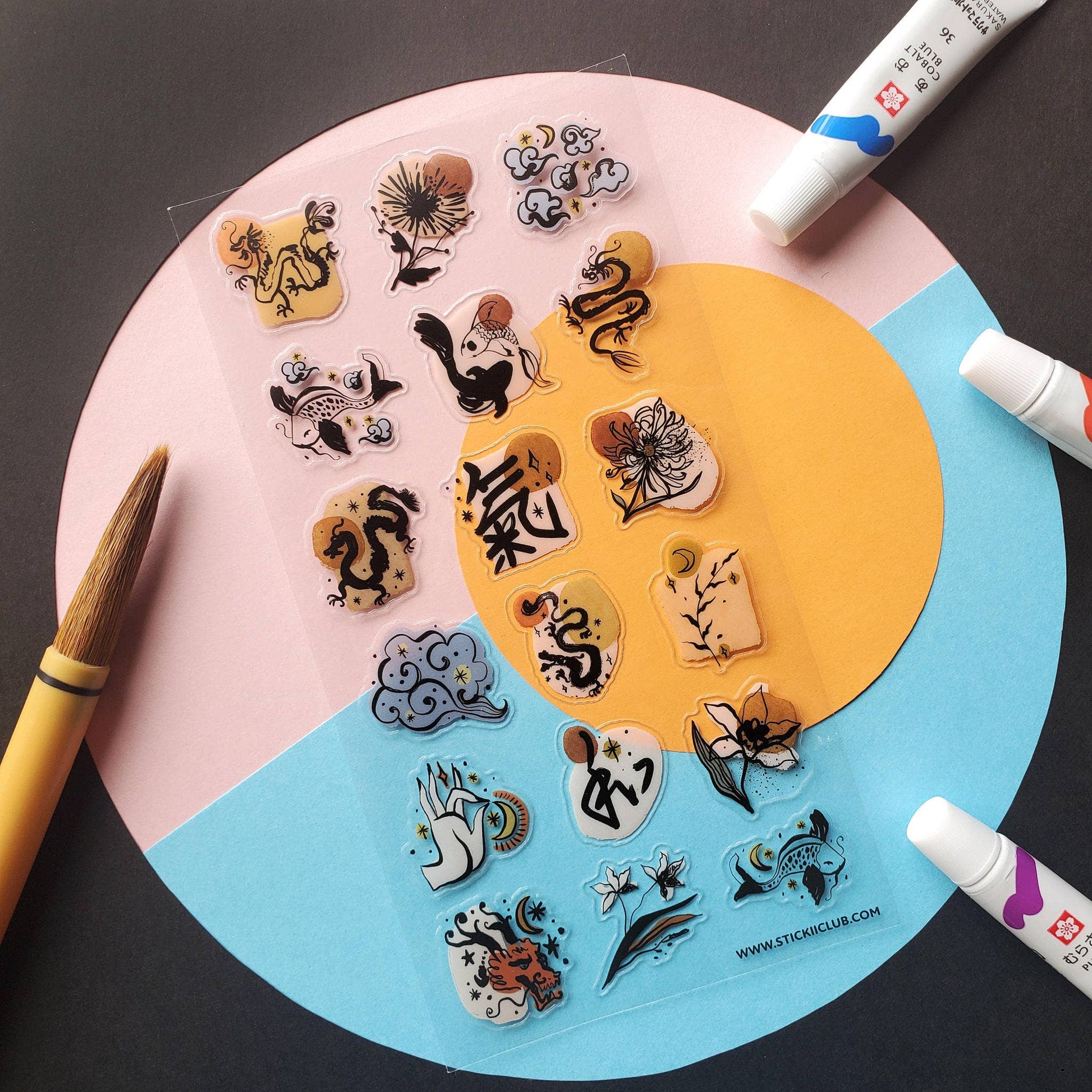 Ink Brush Art Sticker Sheet