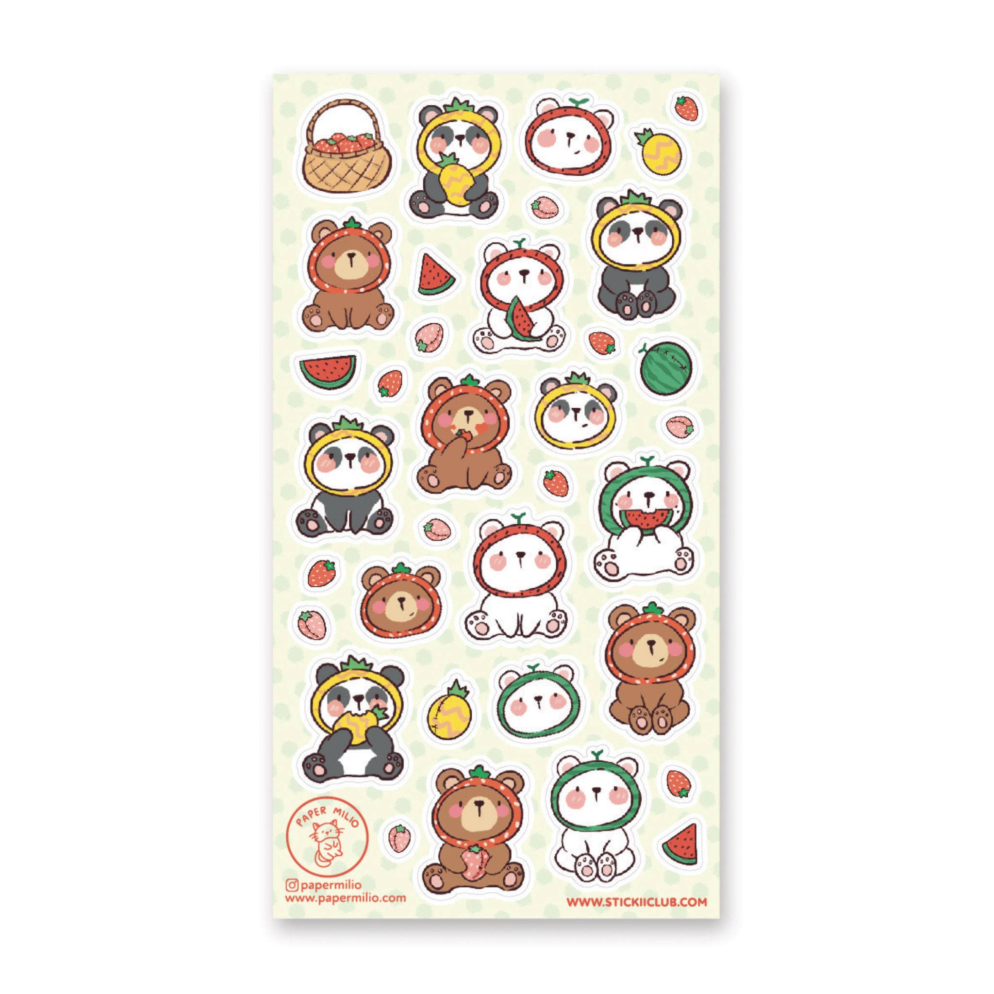 Beary Fruity Sticker Sheet