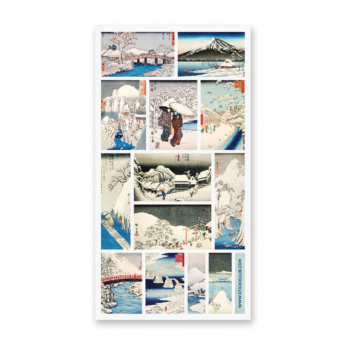 Japan in Snowfall Sticker Sheet