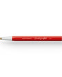 Red pen with white cap on a white background