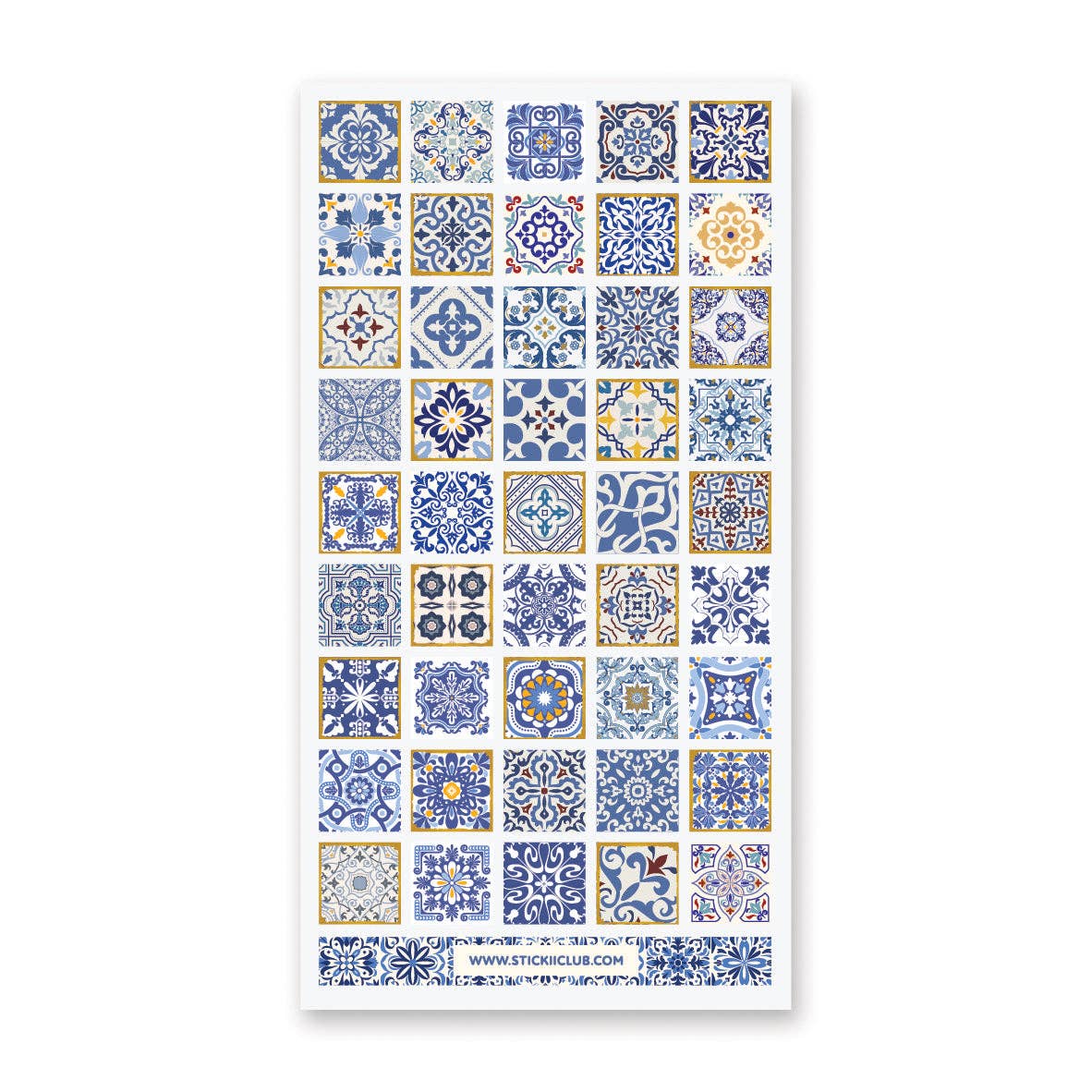 Azure Whimsy Tiles Sticker Sheet