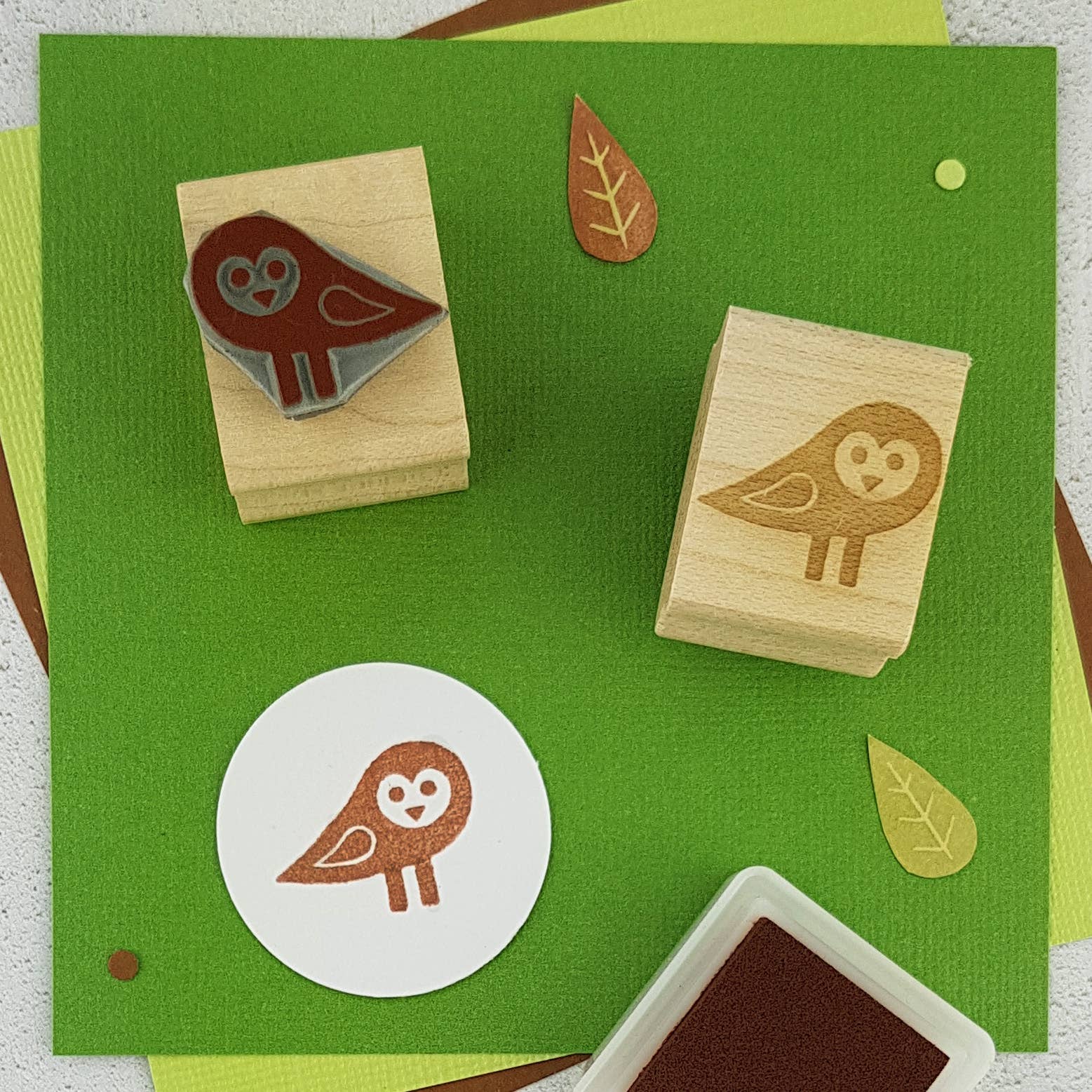 Barn Owl Mini Rubber Stamp