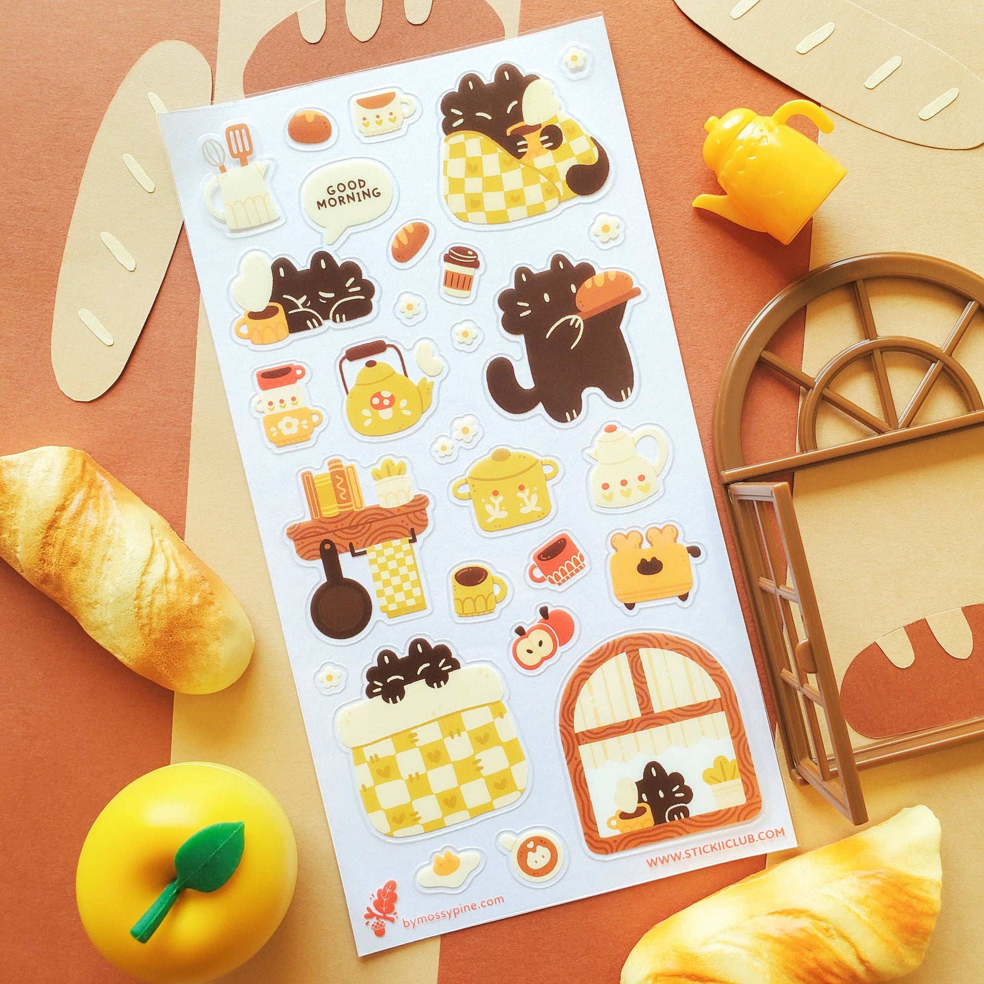 Cozy Cat Morning Sticker Sheet