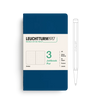 Leuchtturm1917 notebook with a pen on a white background