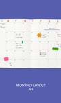 Calendar with monthly layout on a blue background