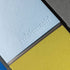 Color swatches with 'mishmash' branding on a blue, gray, and yellow background