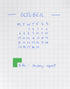 Handwritten October calendar on graph paper with a green square marking the 16th.