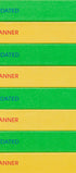 Stack of green and yellow planners with 'Undated Planner' text on each layer.