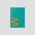 Teal planner with orange logo on a gray background