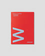 Red planner with 'W' logo and 'mishmash' branding on a light gray background