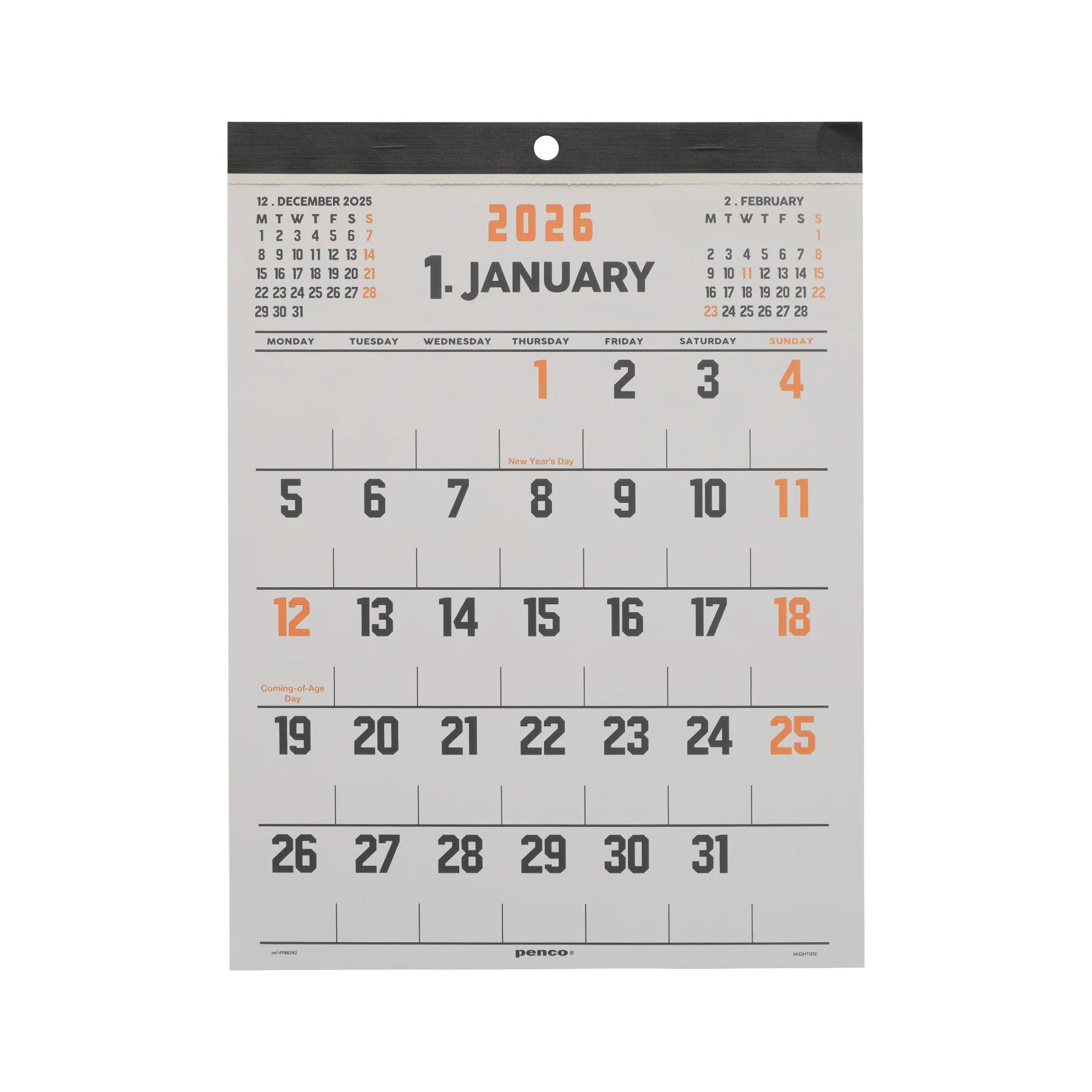 Penco 2026 Old School Wall Calendar