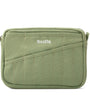 Green travel pouch with 'Soolala' branding on a white background