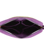 Purple jewelry organizer with compartments on a white background