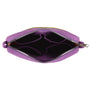 Purple jewelry organizer with compartments on a white background