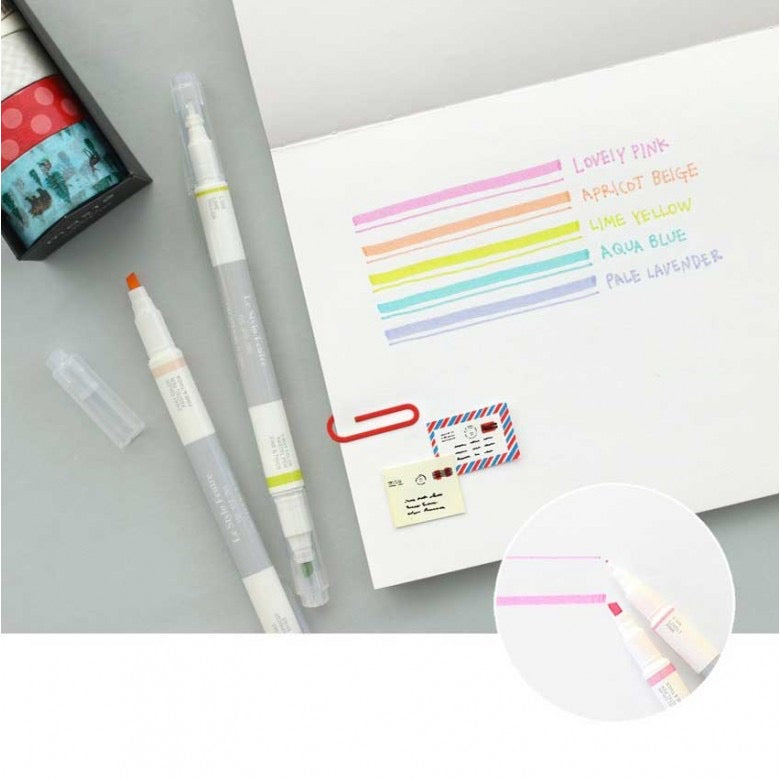 2 Way Pastel Pen - Fineliner & Highlighter