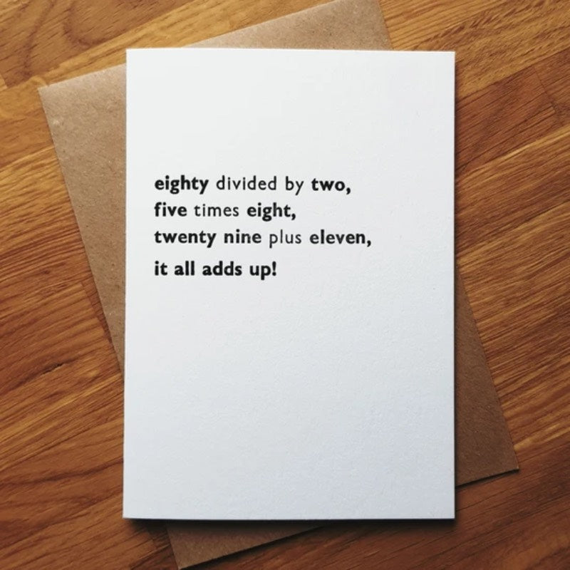 Fortieth Birthday Greeting Card