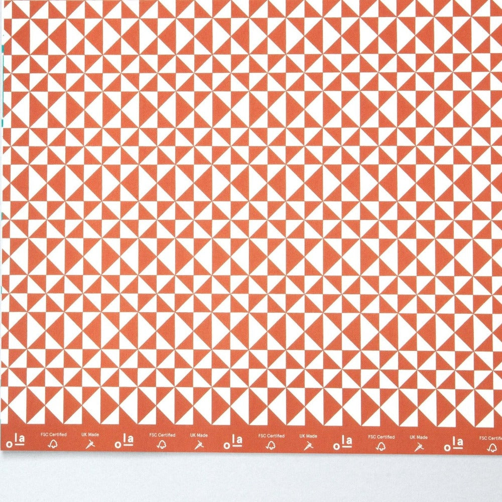 Red Kaffe Brick Patterned Gift Wrap