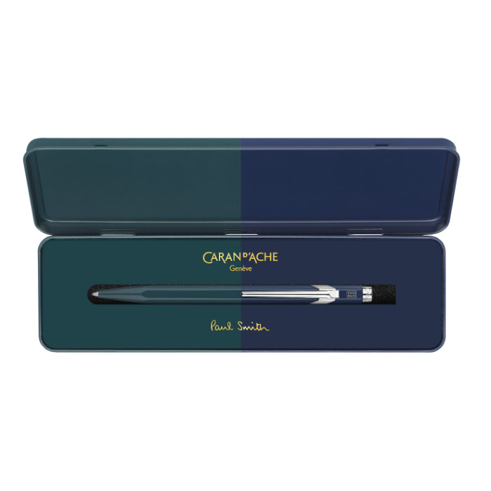 Green and Blue Caran D'Ache x Paul Smith 849 ballpoint