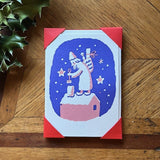 Father Christmas on the Chimney Greeting Card Pack of 5 (A6)