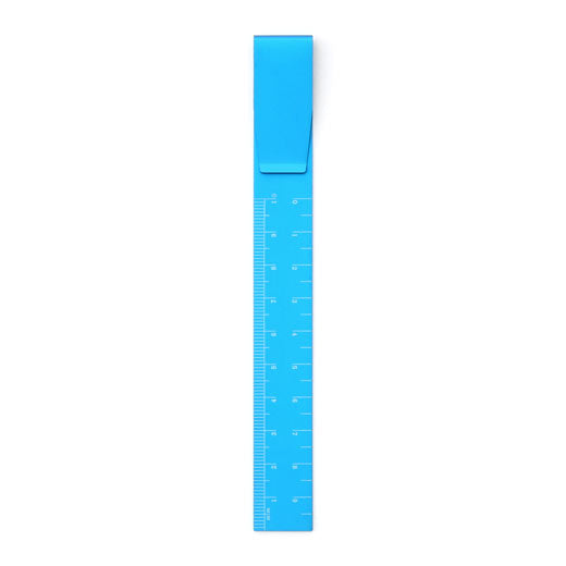 clip ruler blue on white background