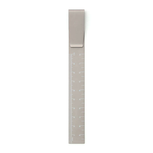 clip ruler silver on white background