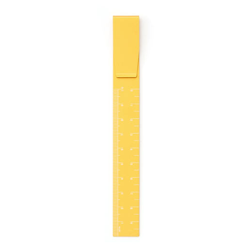 clip ruler yellow on white background